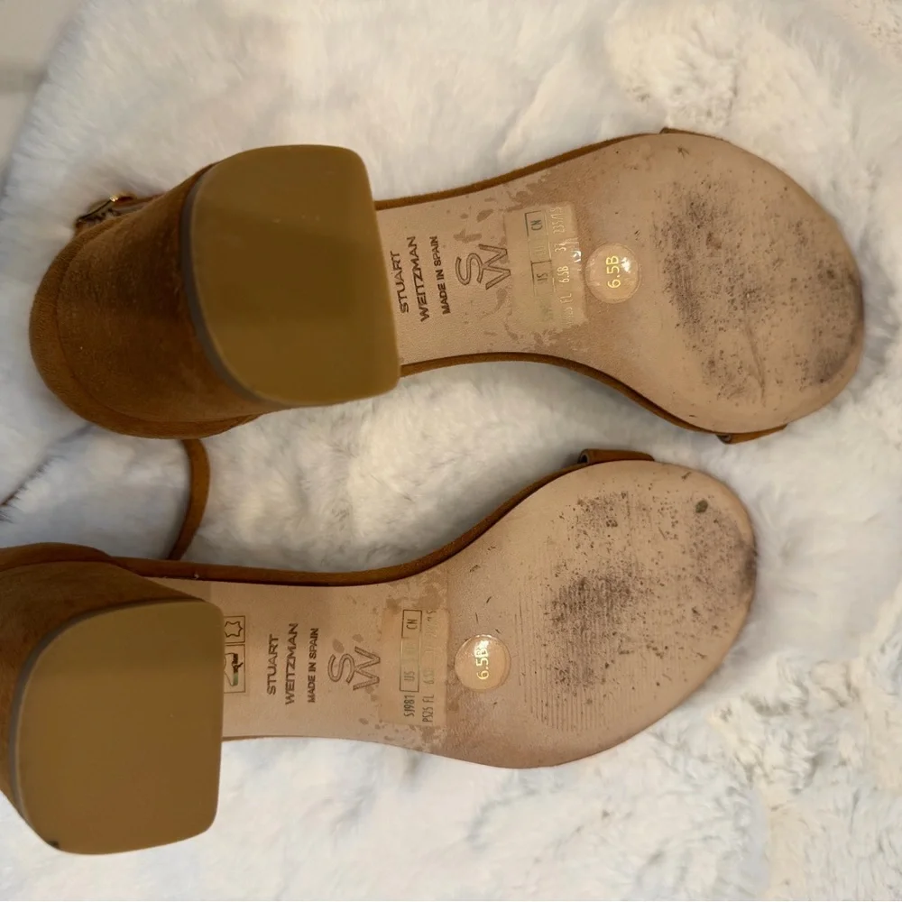 Stuart Weitzman Nudist Block 75 Sandal - Hazel - 6.5 - Picture 8 of 9